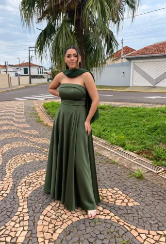 VESTIDO VERDE OLIVA