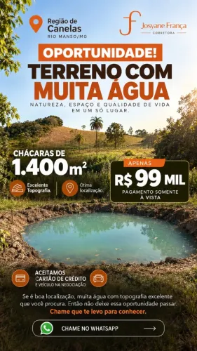 Linda chácara de 1.400 m² com muita água, em Rio Manso