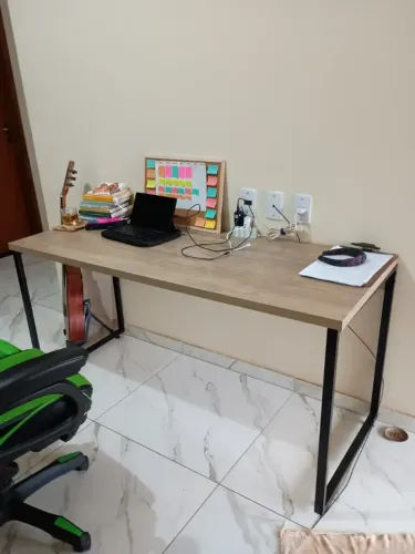 Mesa Escritório Industrial 150cm Trevalla Carvalho Lacrado