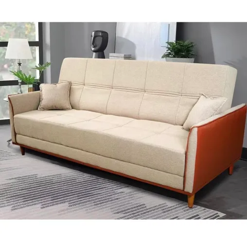 Sofá Cama Sérvia 2,00m Linho Bege Bouclê - King House