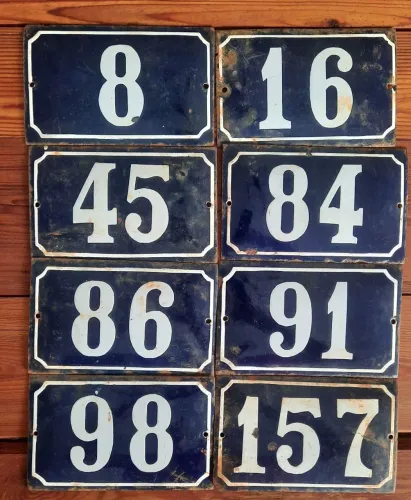 Placa Esmaltada, vintage estilo europeu (número de casa)<br>