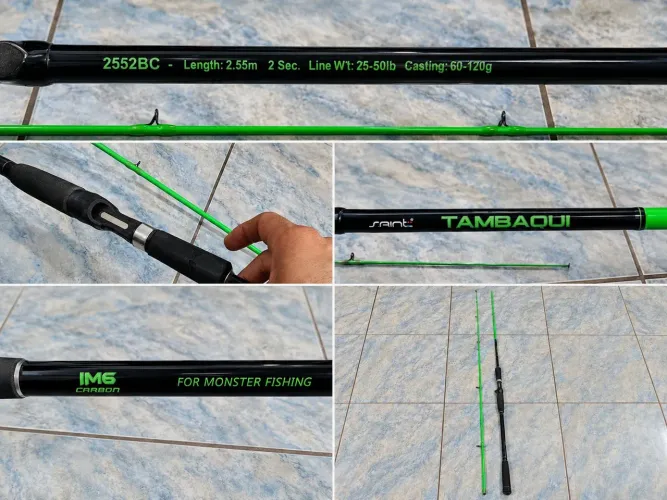 Conjunto de pesca vara e carretilha 