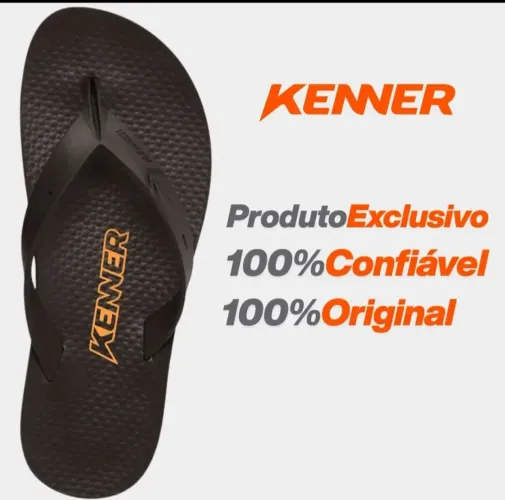 Chinelo Kenner New Summer Preto E Laranja