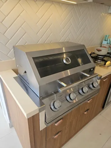 Churrasqueira Inox A Gás De Embutir 4 Queimadores Mimo Style