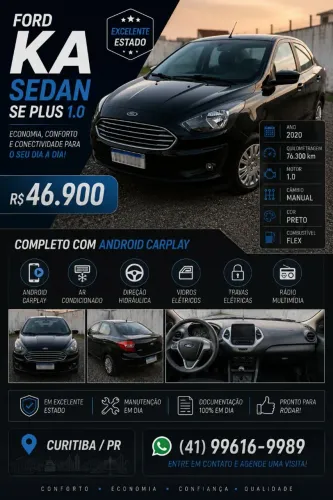 Ford KA+ Sedan 1.0 Tivct Flex 4P 2020