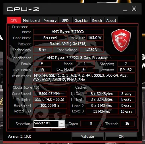 AMD Ryzen 7 7700X 8 Núcleos / 16 Threads AM5 - Caixa