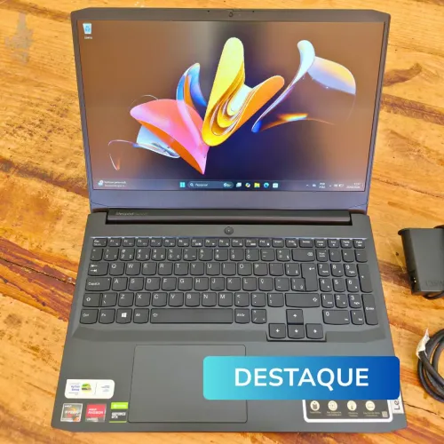 Notebook Gamer Lenovo Gaming 3i Ryzen 7 5800H 16GB RAM GTX 1650 SSD 256GB Tela IPS 60Hz