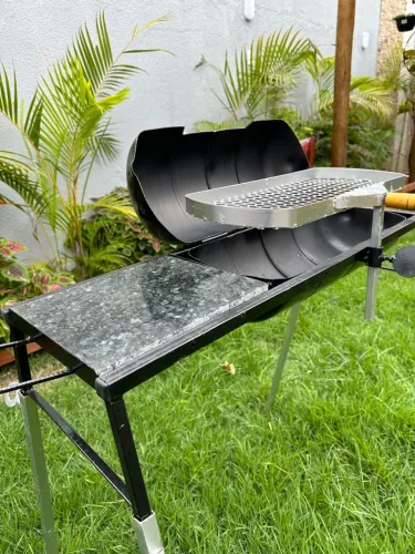 Churrasqueira bafo com pedra