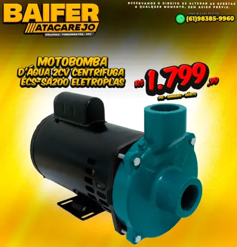 Motobomba D'água 2Cv Centrifuga Ecs-sa200 Eletroplas