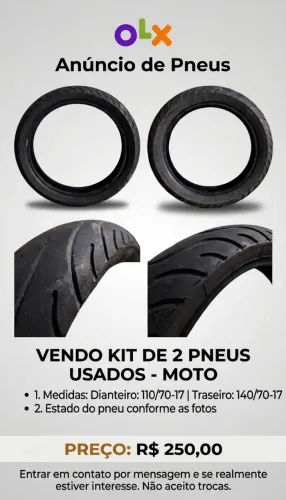 Pneu usado 110/70-17 | 140/70-17 Pilot Street Michelin