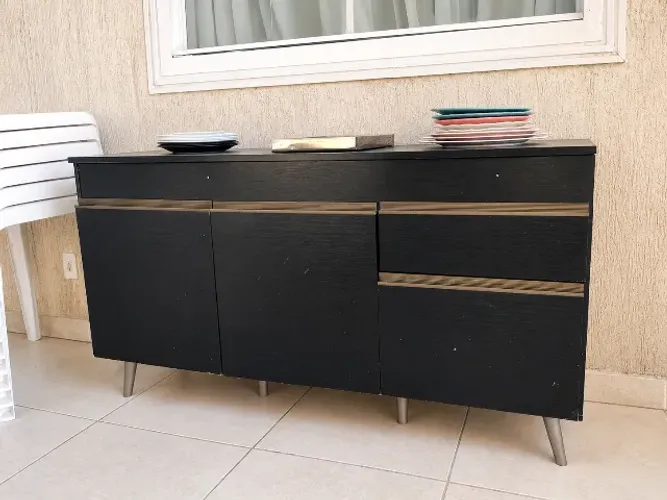 Móvel balcão de cozinha (preto)