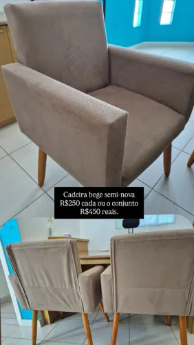 Poltronas semi usadas (preta e bege)