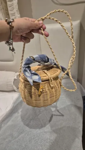 Bolsa de Palha Crossbody Zara - Estilo Baú / Pícnic