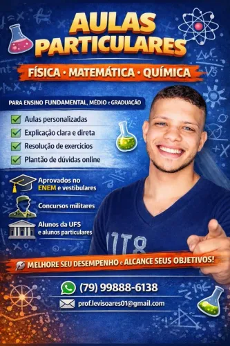 Aulas de física, matemática, química e informática.