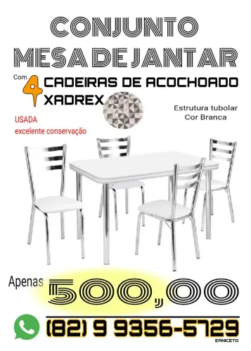 MESA DE JANTA COM 4 CADEIRAS