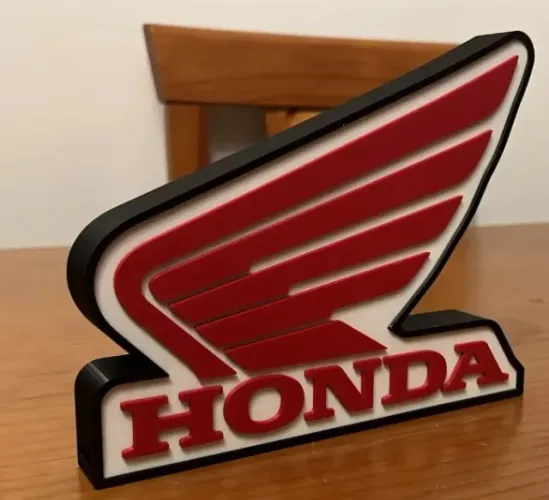 Emblema Asa Honda Placa Decorativa Impressão 3D