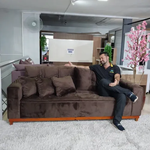 SOFÁ FIXO EM VELUDO PREMIUM 2.30M