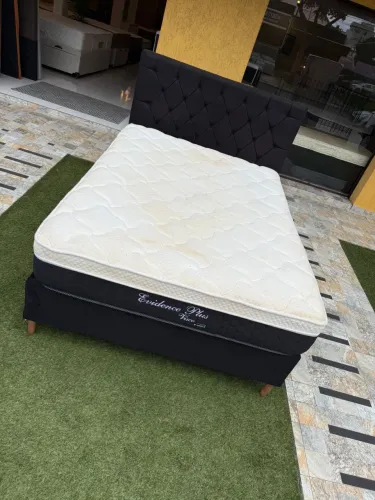 Colchão Casal + Base box + CABECEIRA SEMINOVOS - Entrego! 