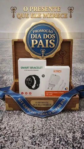 Smartwatch Smart Bracelet Novo + Carregador Turbo Kaidi (Kit Presente)