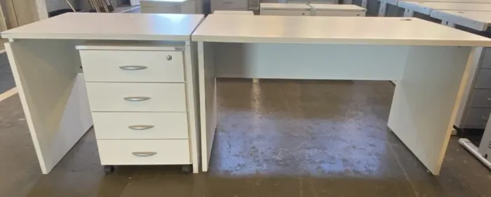 Kit Mesa Escritório, Mesa de Apoio e Gaveteiro - Gebb Work