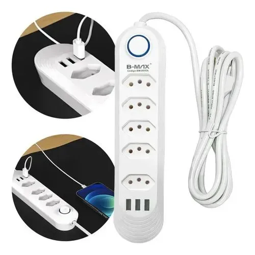 Filtro de Linha Com 3 Usb Fêmea - Frete Grátis