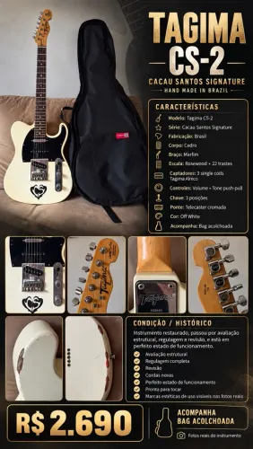 Tagima CS-2 Cacau Santos Signature - Handmade Brasil + Bag