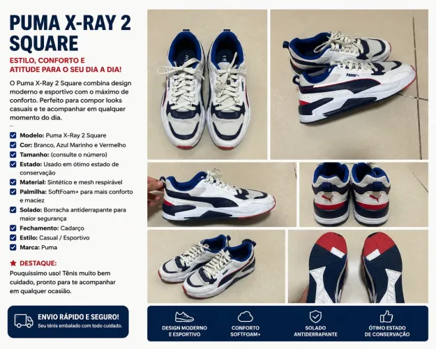Vendo tênis PUMA X-RAY 2 SQUARE