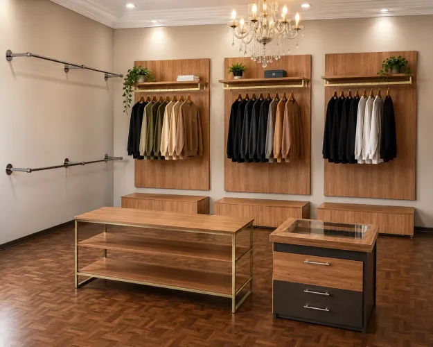 Móveis para Loja arara de roupa, balcão, expositor