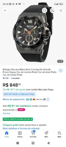 Oportunidade!!! Vendo barato!!! Relógio Seculus