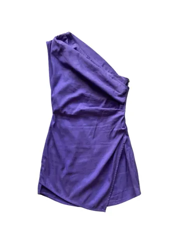 Vestido Open linho lavanda (novo, na etiqueta)