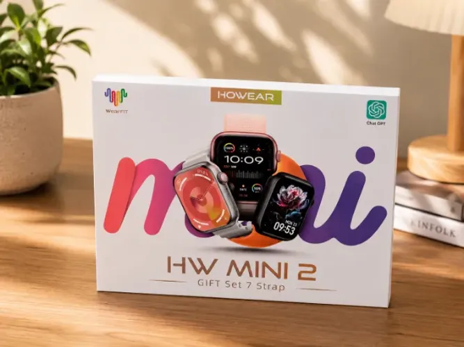 Smartwatch HW Mini 2 Gift Set 7 Pulseiras Bluetooth Chamadas + ChatGPT