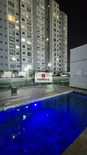 Apartamento para locação no bairro de Ponta Negra, sala com varanda, dois quartos, uma suí