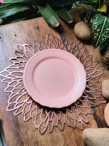 conjunto com 6 souplat rose Gold brilhoso LINDOS maleável decoração mesa posta cozinha