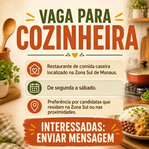VAGA PARA COZINHEIRA