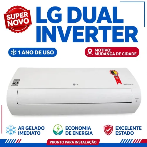 *AR CONDICIONADO LG DUAL INVERTER THINQ 12.000 BTUs - 1 ANO DE USO - IMPECÁVEL*