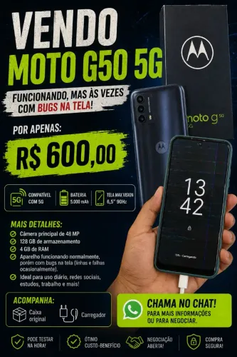 MOTO G50 5G funcionando normalmente mas as vezes com bugs na tela crônico!!!