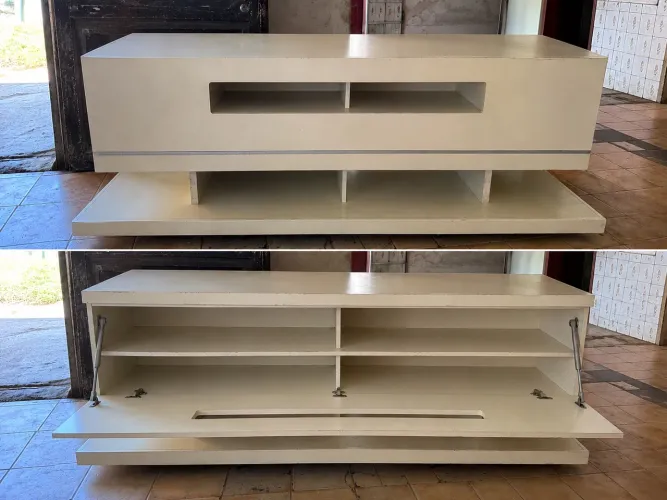 Rack para Tv em MDF branco e laminado