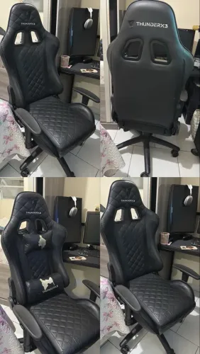 Cadeira Gamer profissional TGC12 preta Thunderx3 em ótimo estado