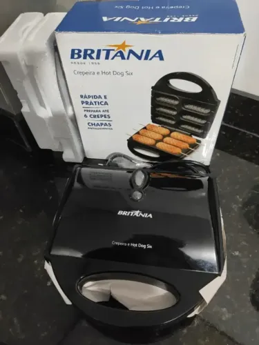 Crepeira Britânia Hot-Dog, Chapas Antiaderentes - Nova