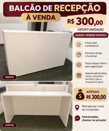 VENTILADOR DE TETO E BALCÃO DE RECEPÇÃO
