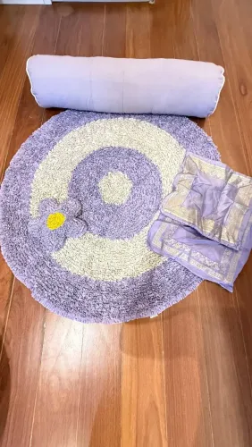 Kit tapete+rolo cama de solteiro 