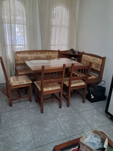 Mesa canto alemão 3 cadeiras 