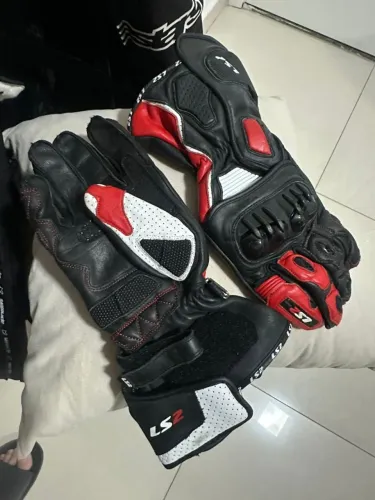 Luva Couro LS2 Swift Racing Esportiva Motociclista Proteção