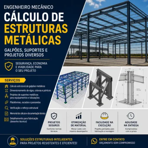 Engenheiro Mecânico | Cálculo de Estruturas Metálicas (Galpões, Suportes e Projetos)