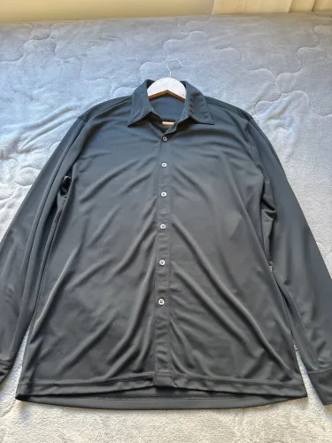 Camisa ELOS Masculina Manga Longa Preta Tecido Leve FRETE GRÁTIS Goiânia