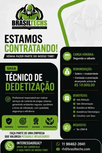 Oportunidade de Emprego - Ipiranga/SP