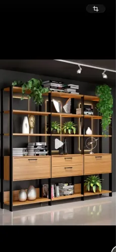 Estante para Livros 2 Portas 2 Gavetas Industrial