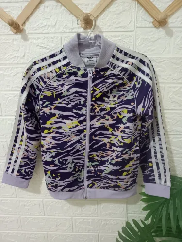 Jaqueta bomber adidas roxa 6/7 anos
