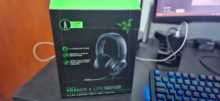 Headset Gamer Razer Kraken X Lite, Surround 7.1, Drivers 40mm, P2 - Seminovo