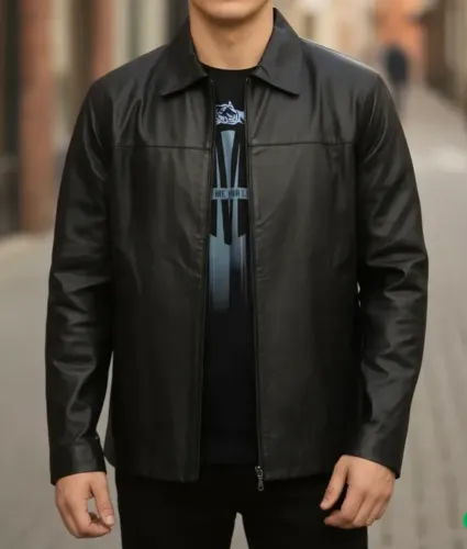 Jaquetas de couro masculina legítimas 